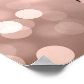 モダン ローズゴールド グリッター ライト サロン 価格 メニュー ポスター (角)