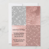 モダン ローズゴールド シルバー グリッター フォト スウィート16 招待状 (裏面)