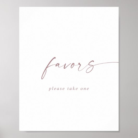 モダン ローズゴールド スクリプト ウェディング フェイバーズ サイン (正面)