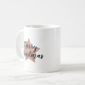 モダン ローズゴールド スター クリスマス コーヒーマグカップ (正面左)