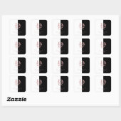 モダン ローズゴールド スプリット カスタム モノグラム A, B, C, D スクエアシール (シート)