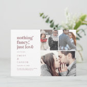 モダン ローズゴールド タイポグラフィー シンプル おしゃれ 3 枚の写真 セーブザデート (スタンド正面)