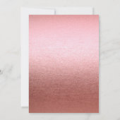 モダン ローズゴールド ドレス グリッター スイート16 ユニーク 招待状 (裏面)