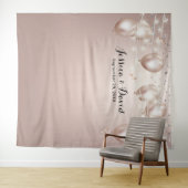 モダン ローズゴールド バルーン ストリーマー ウェディング タペストリー (インサイチュ(横))