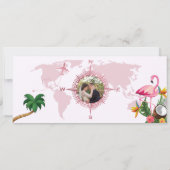 モダン ローズゴールド パスポート セーブ・ザ・デート 招待状 (裏面)