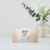 モダン ローズゴールド ブラシストローク ベーカリー ハンドツール 名刺 (スタンド正面)