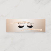 モダン ローズゴールド ブラシ ストローク、つけまつげ スキニー名刺 (正面)