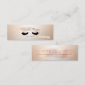 モダン ローズゴールド ブラシ ストローク、つけまつげ スキニー名刺 (正面/裏面)