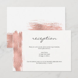 モダン ローズゴールド ブラシ 結婚式 披露宴 カード