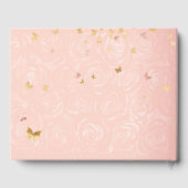 モダン ローズゴールド ブラッシュ エレガント フォト キンセアネラ ゲストブック (裏面)