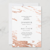 モダン ローズゴールド マーブル 結婚式招待状 招待状 (正面)