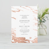 モダン ローズゴールド マーブル 結婚式招待状 招待状 (スタンド正面)