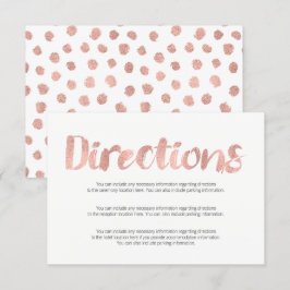 モダン ローズゴールド ラブ ウェディング ディレクション カード