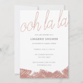 モダン ローズゴールド ランジェリー シャワー 招待状 (正面)