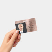 モダン ローズゴールド 企業 フォト ID バッジ (手持ち)