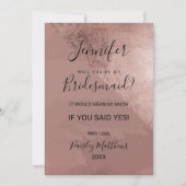 モダン ローズゴールド 偽の箔 三角形 ブライズメイド 招待状 (正面)