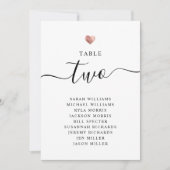 モダン ローズゴールド 結婚式 テーブルナンバー カード (正面)