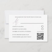 モダン ローズゴールド RSVP カリグラフィー ウェディング (裏面)