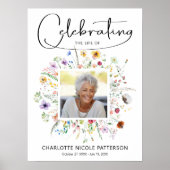 モダン ワイルドフラワー お別れの会 葬儀 ポスター (正面)