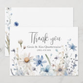 モダン ワイルドフラワー ウェディング サンクス サンキューカード (正面/裏面)