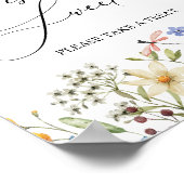 モダン ワイルドフラワー フラワーブライダルシャワー 愛は甘い ポスター (角)