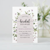モダン ワイルドフラワー ブライダルシャワー 招待状カード 招待状 (スタンド正面)