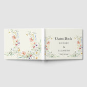 モダン ワイルドフラワー ミニマル エレガント ウェディング ゲストブック (全面)