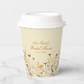 モダン ワイルドフラワー ラブ イズ イン ブルーム ブライダル シャワー 紙コップ (正面)