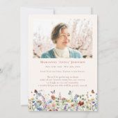 モダン ワイルドフラワー 追悼 記念 命の祝い 招待状 (裏面)