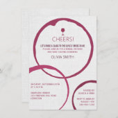 モダン ワイン スタイン リング ブライダル シャワー 招待状 (正面/裏面)