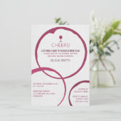 モダン ワイン スタイン リング ブライダル シャワー 招待状 (スタンド正面)