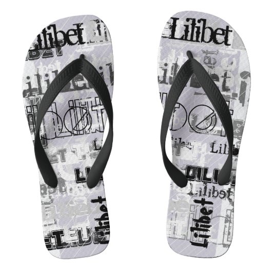 モダン ワードクラウド ボーイズ ガールズ 名前 オーダーメイド      ビーチサンダル (フットベッド)