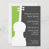 モダン ヴァイオリン / ビオラ リサイタル 招待状 - 緑 (正面)