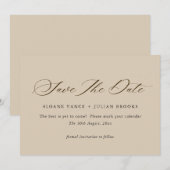 モダン ヴァニラ タイポグラフィー Save the Date カード (正面/裏面)