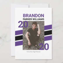 モダン ヴァーシティ フォト 卒業 ご招待カード