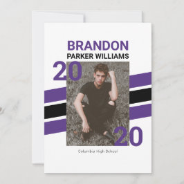 モダン ヴァーシティ フォト 卒業 ご招待カード