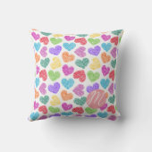 モダン ヴィブラント レインボー ドゥードル ハーツ モノグラム クッション (裏面)