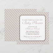モダン ヴィンテージ かわいい ストライプ ニュートラル ベビーシャワー 招待状 (正面/裏面)