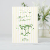 モダン ヴィンテージ グリーン 花嫁の提案カード 招待状 (スタンド正面)