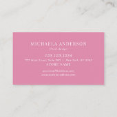 モダン ヴィンテージ シンプル フラワー ピンク ローズ 名刺 (裏面)