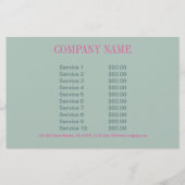 モダン ヴィンテージ ティール  バーガーケーキ デザート カップケーキ チラシ (裏面)