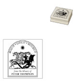 モダン ヴィンテージ ドラゴン ウォリアー 図書館から ラバースタンプ (押印)