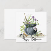 モダン ヴィンテージ ハロウィン 大釜のレシピ1 (正面/裏面)