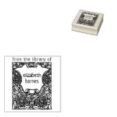 モダン ヴィンテージ フラワーフレーム 図書館から ラバースタンプ (押印)