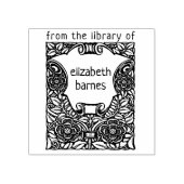 モダン ヴィンテージ フラワーフレーム 図書館から ラバースタンプ (インプリント)