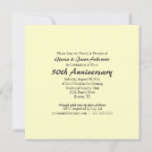 モダン ヴィンテージ フラワー 50周年 結婚記念日 招待状 (裏面)