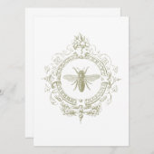 モダン ヴィンテージ フレンチ ファームハウス 蜂 招待状 (正面/裏面)