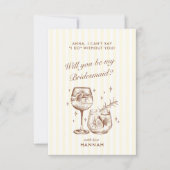 モダン ヴィンテージ ブラウン 花嫁の提案カード 招待状 (正面)