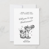 モダン ヴィンテージ ブラック ブライズメイド 提案 カード (正面)