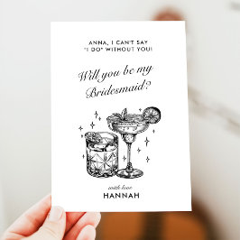 モダン ヴィンテージ ブラック ブライズメイド 提案 カード